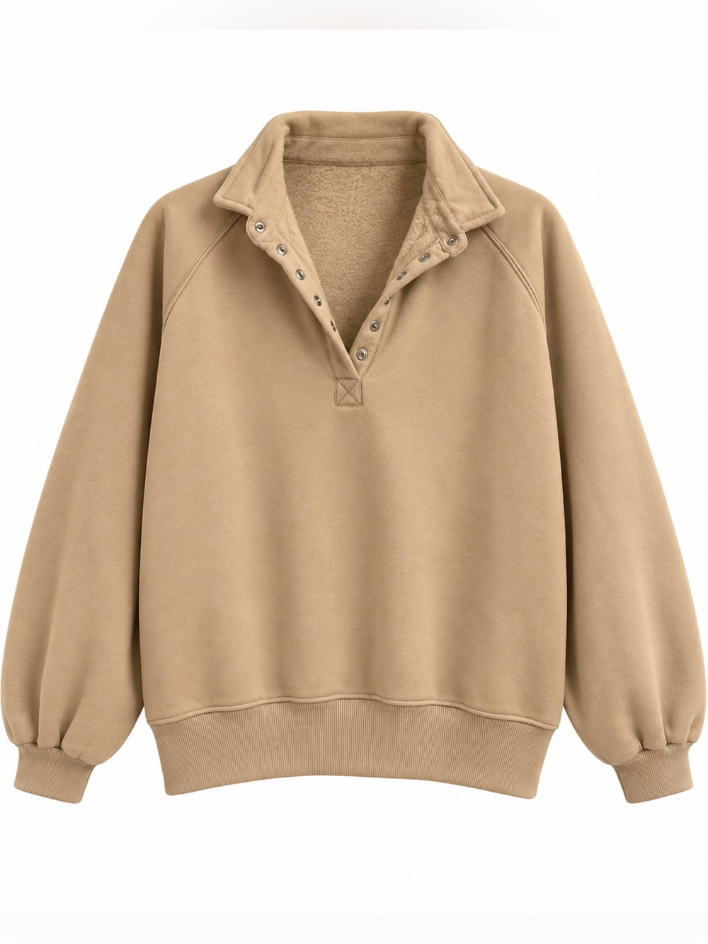Papermoon Tan Teddy Snap-Front Jacket